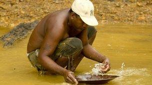 Pork-knockers in the hazardous business of small scale gold mining, hoping to hit paydirt.